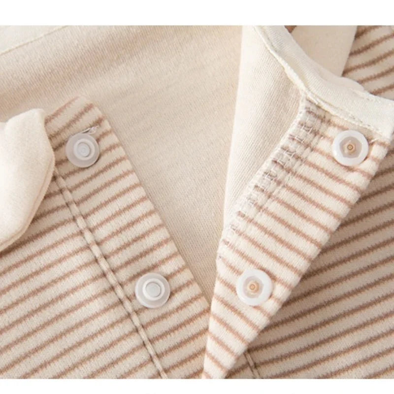 Soft Cotton Sailor Collar Romper for Newborns