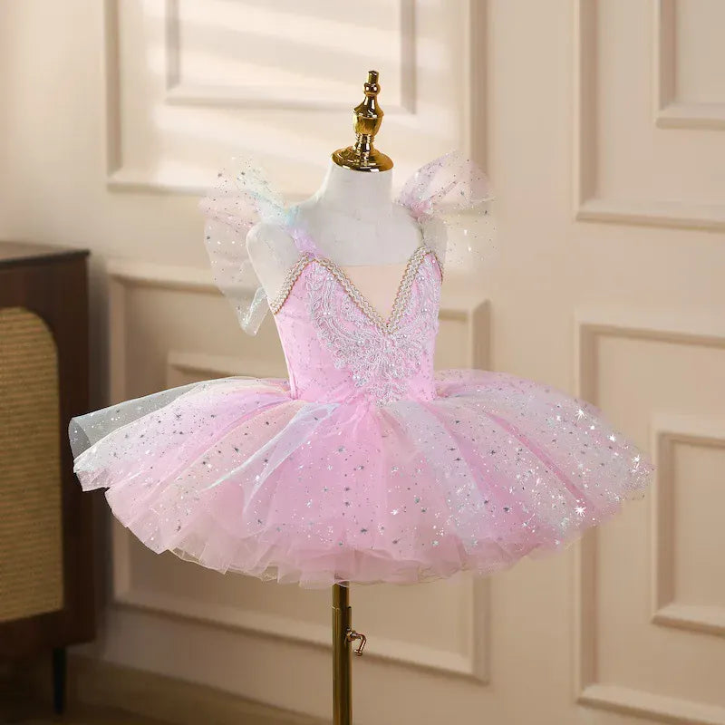 Girls Ballet Tutu Dress Soft Tulle Puffy Princess Dance Costume