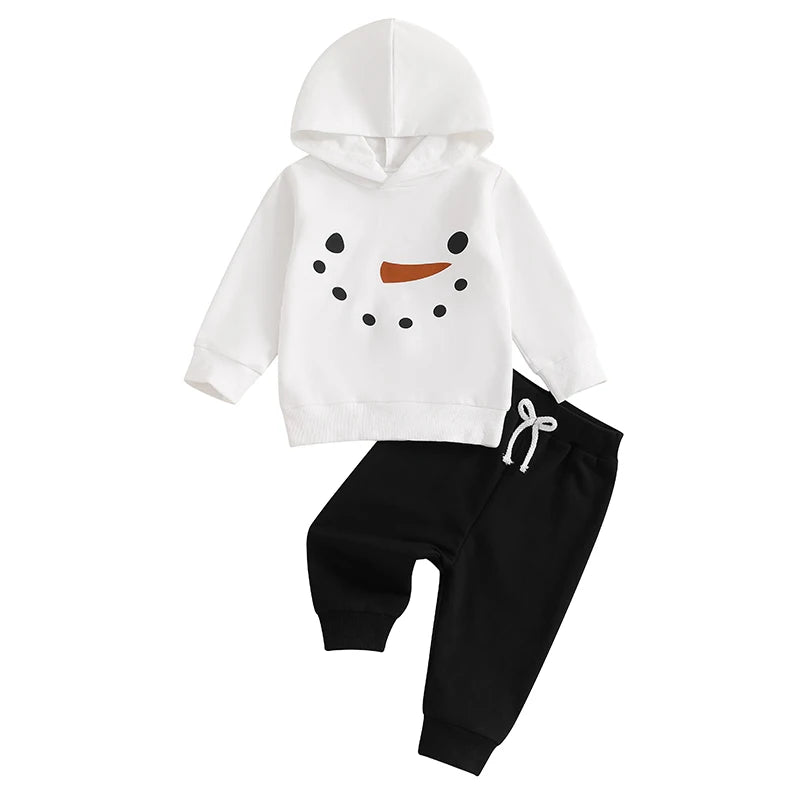 Snowman Face Hoodie & Pants Set