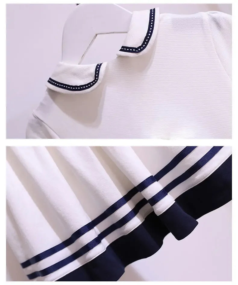 Retro Sailor Collar Girls Dress