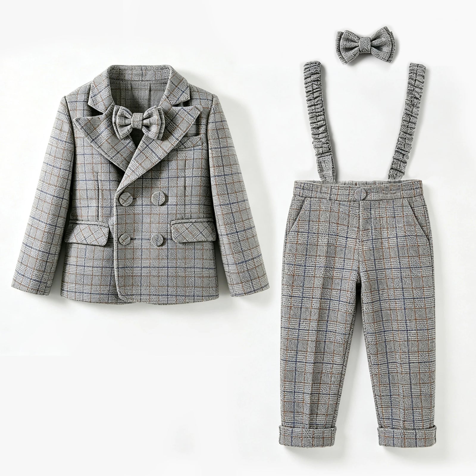 Toddler Boys’ Plaid Suit Set