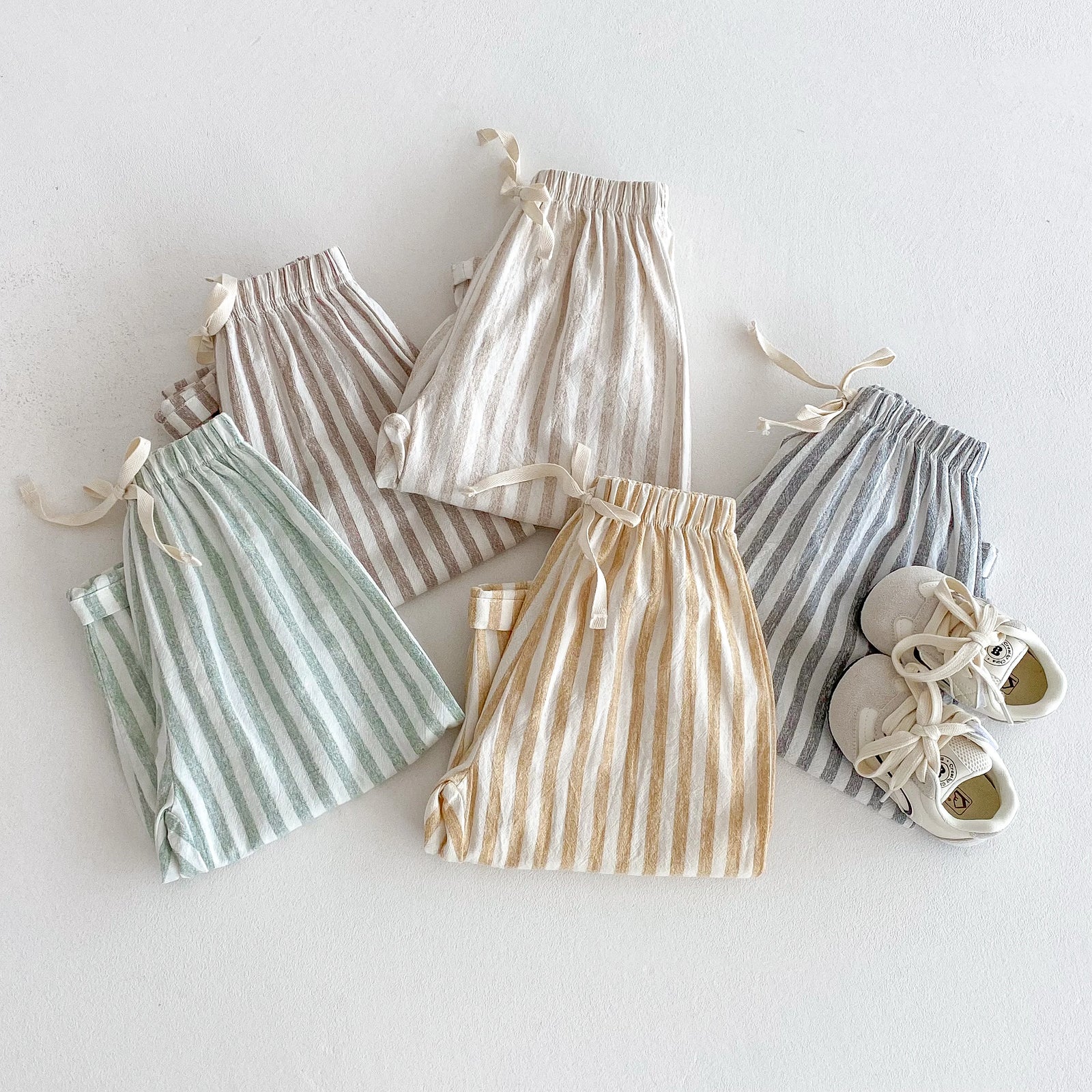 Vintage Striped Linen Cotton Pants