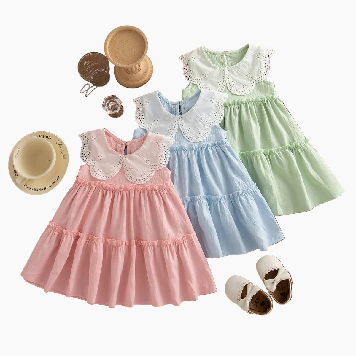 Lace Bodice Tiered Summer Dress