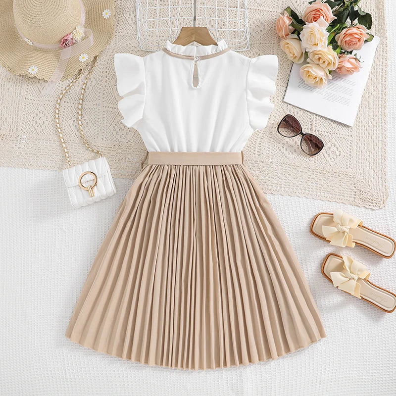 Girls’ Elegant Party Dress with Bow Tie