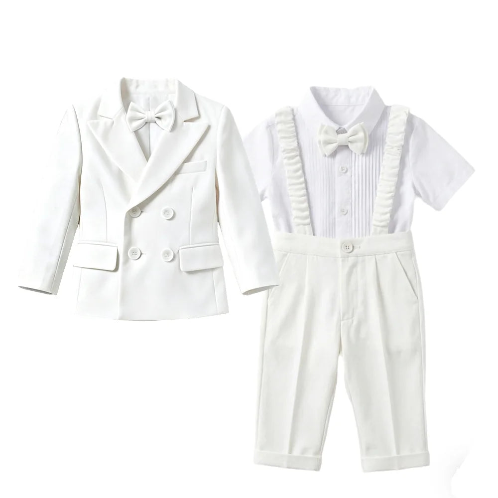 Toddler Boys' White Elegant Suit Set