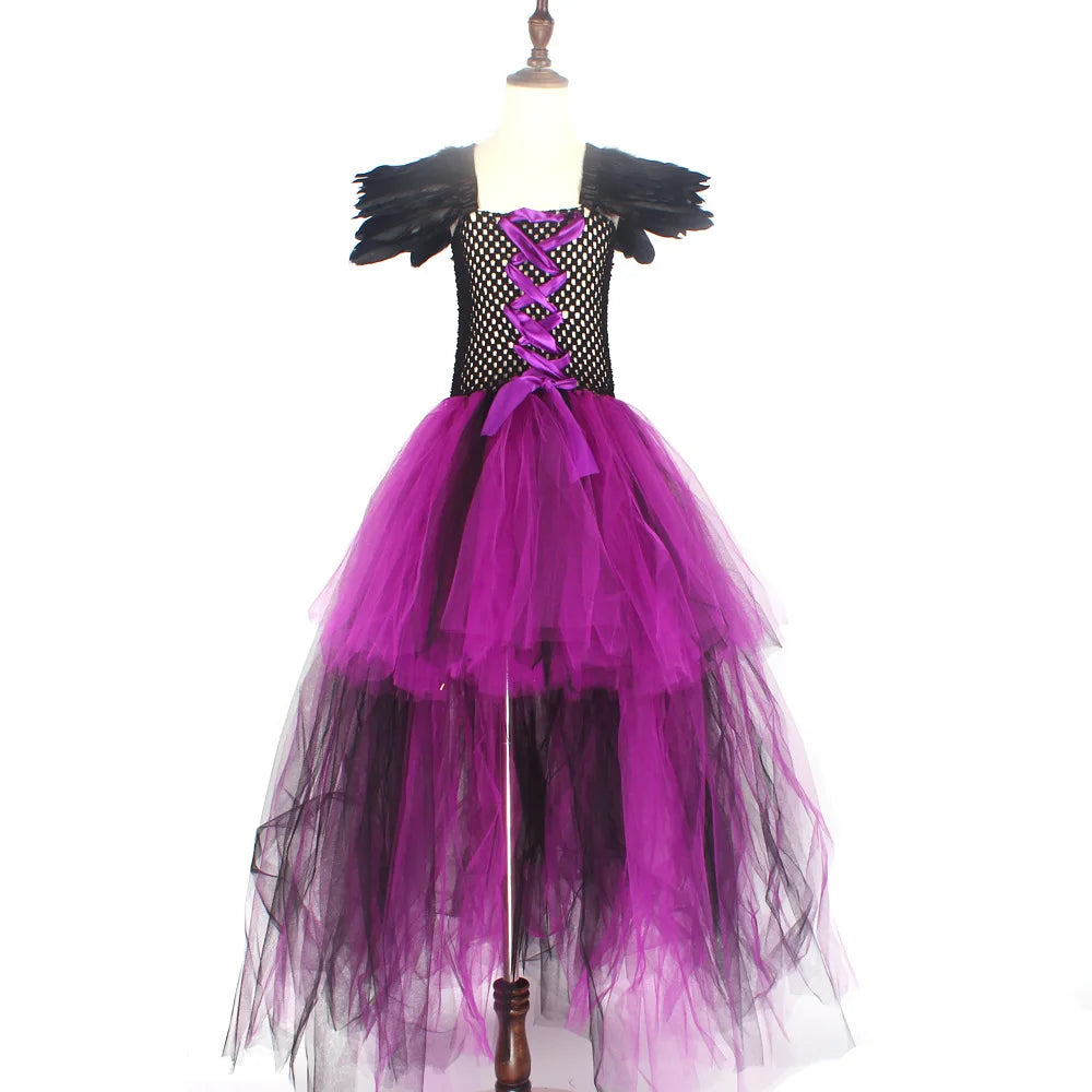 Girl's Evil Queen Costume with High-Low Skirt