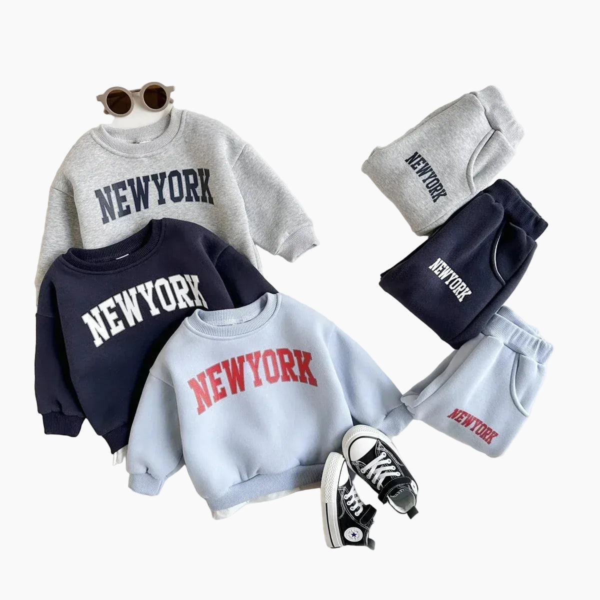 Baby Unisex New York Print Sweatshirt & Jogger Pants 2-Piece Set