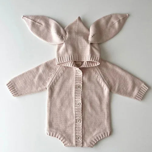 Baby Knitted Hooded Romper