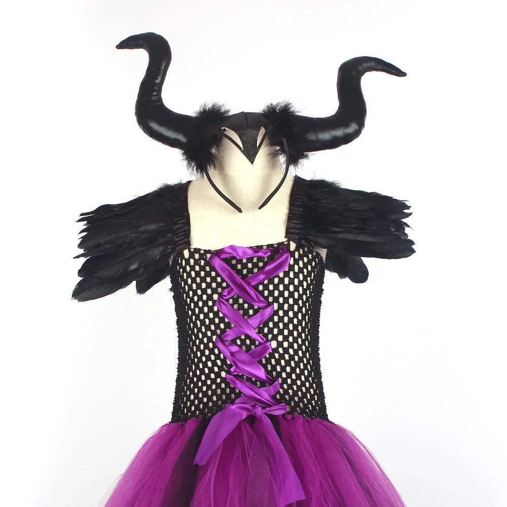 Girl's Evil Queen Costume with High-Low Skirt