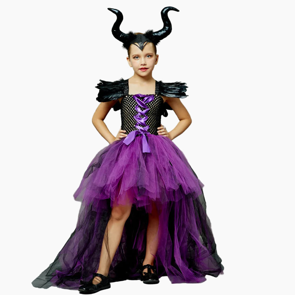Girl's Evil Queen Costume with High-Low Skirt