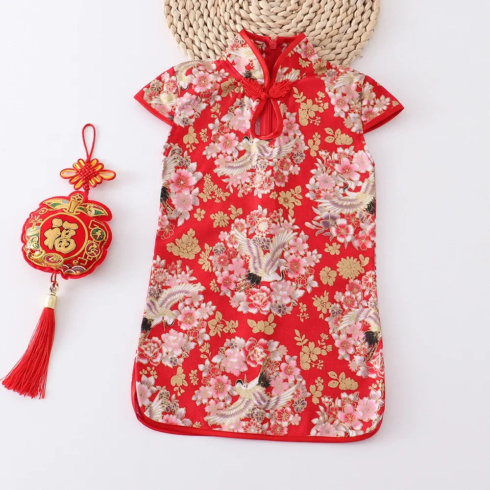 Girls' Traditional Chinese Cheongsam Summer Dress