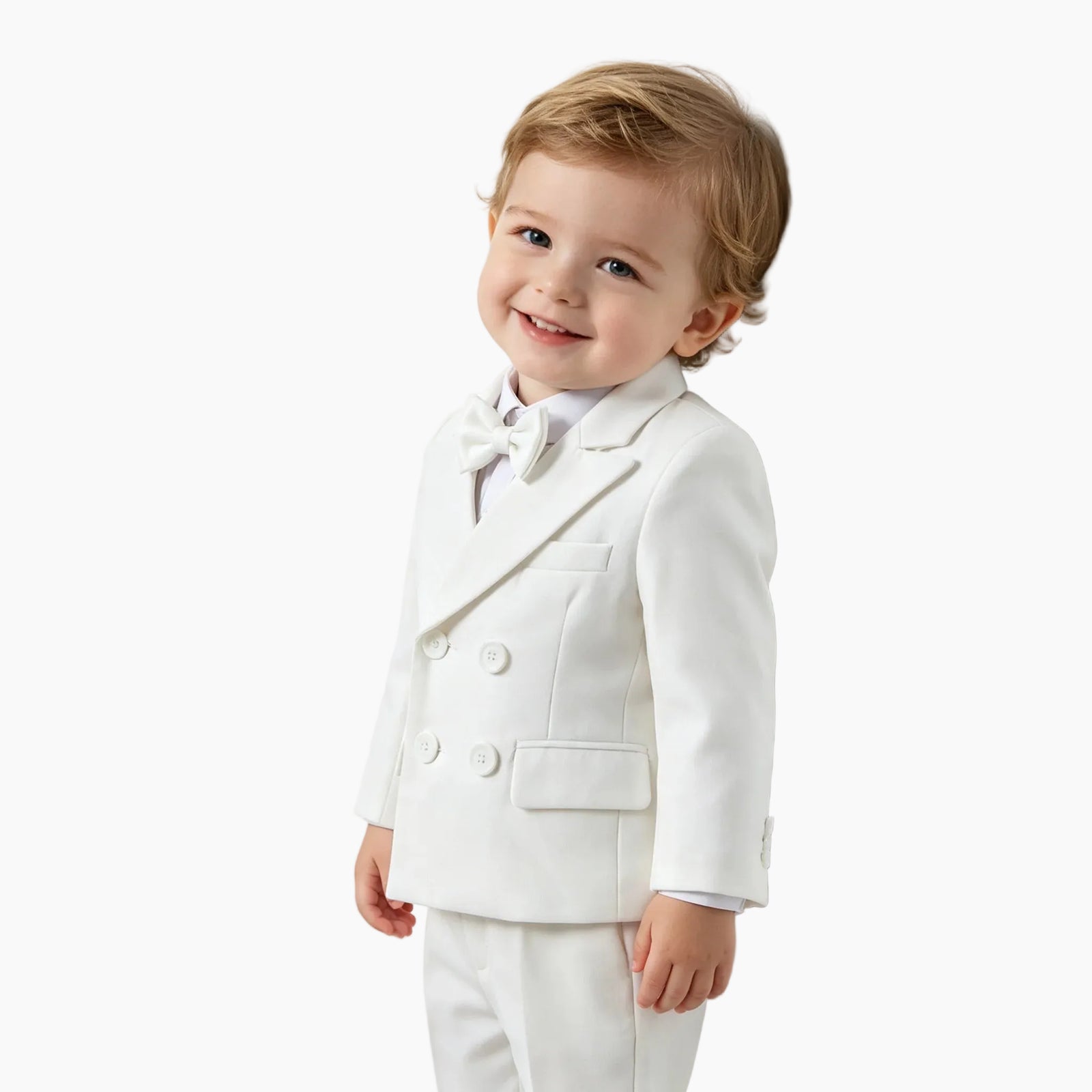 Toddler Boys' White Elegant Suit Set