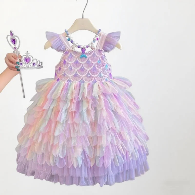 Sparkly Mermaid Princess Dress for Girls
