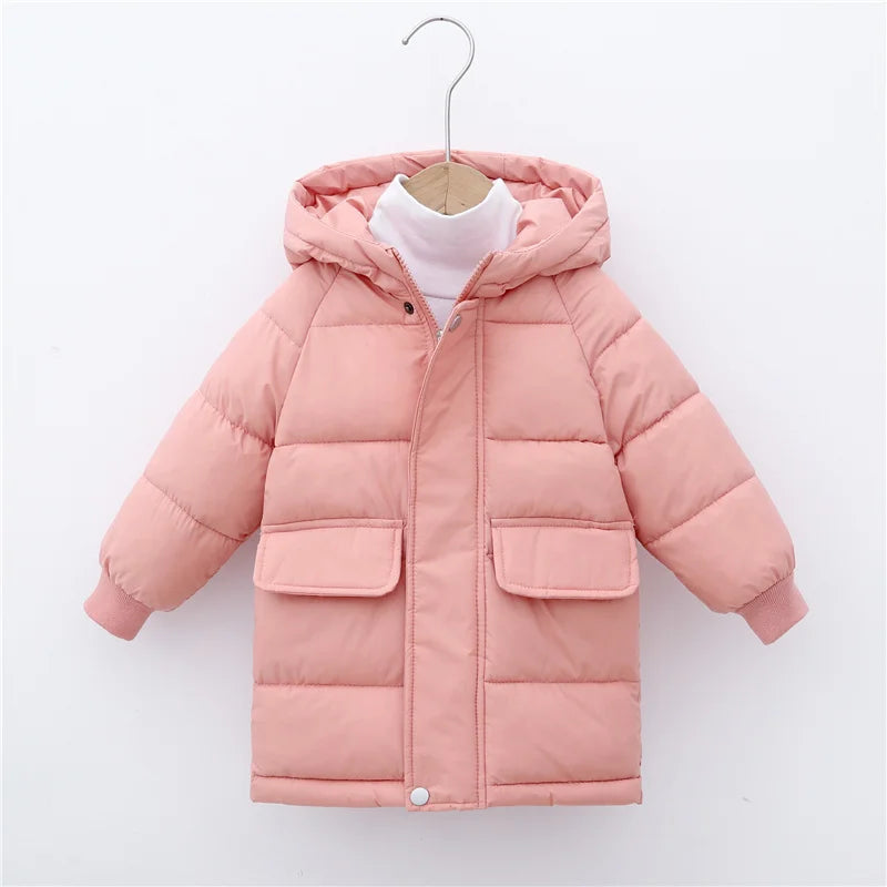 Unisex Hooded Longline Puffer Parka for Kids & Teens