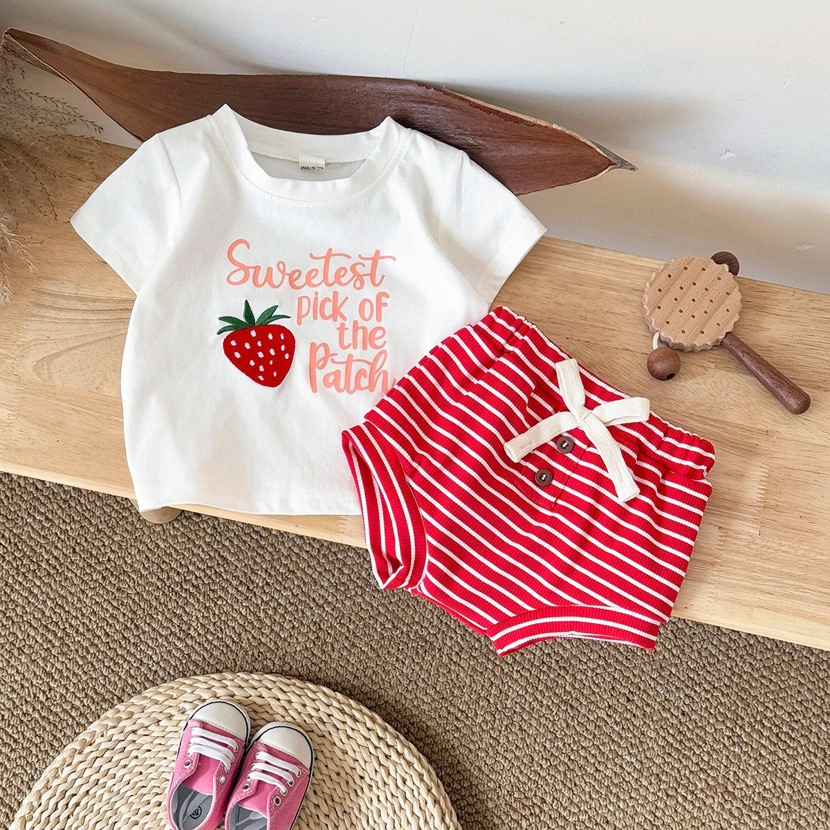 Sweetest Pick Strawberry T-Shirt & Shorts Set