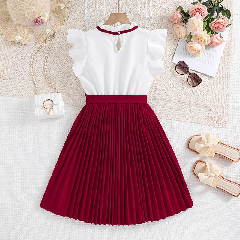 Girls’ Elegant Party Dress with Bow Tie