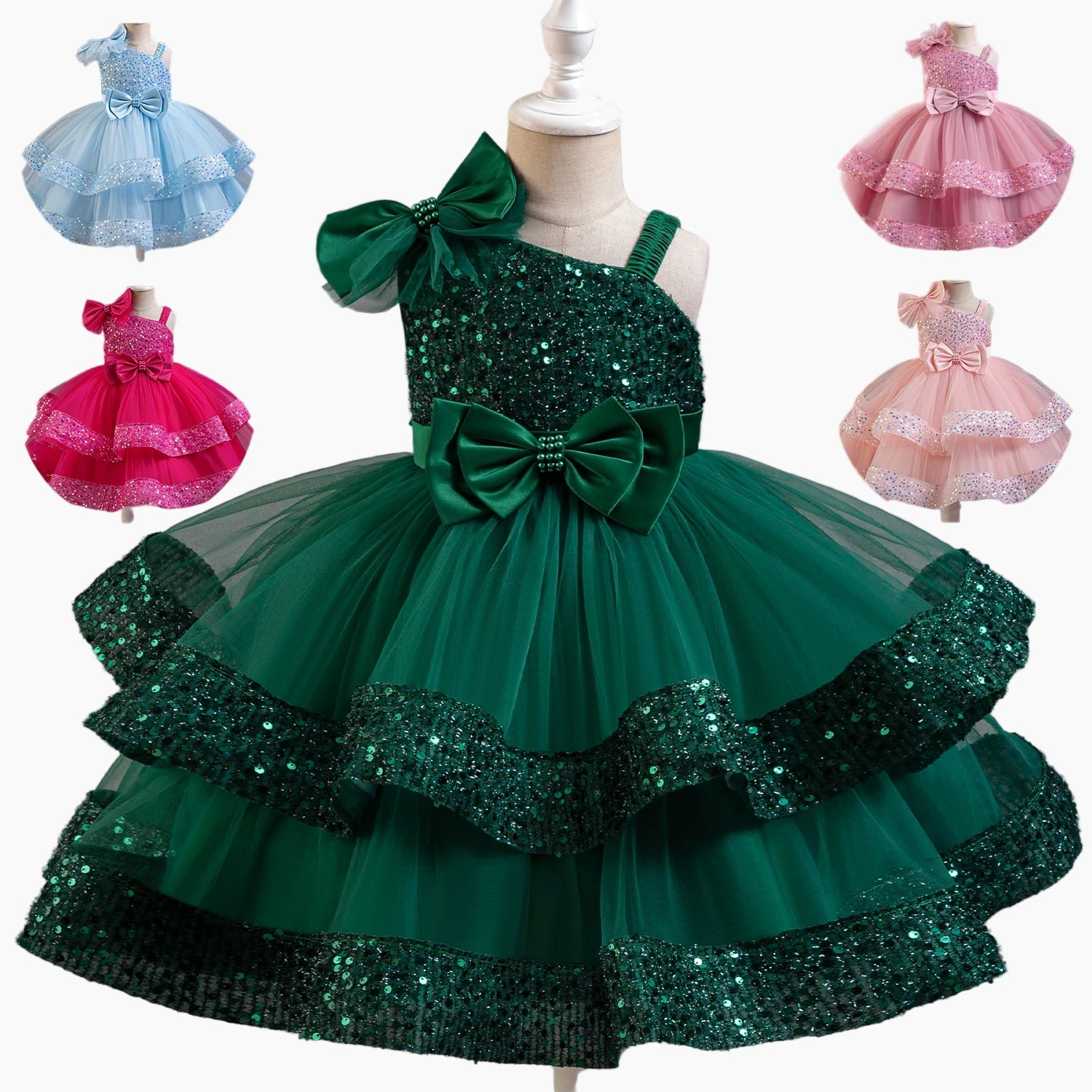 Girls' Sequin & Tulle Princess Dress