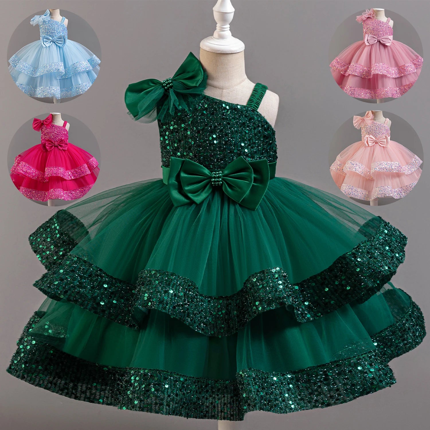 Girls' Sequin & Tulle Princess Dress