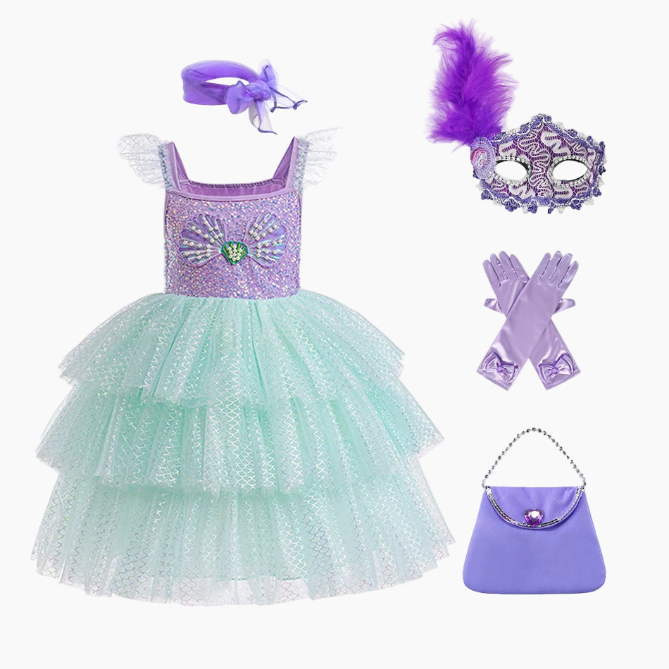 Mermaid Princess Sequin Dress for Girls