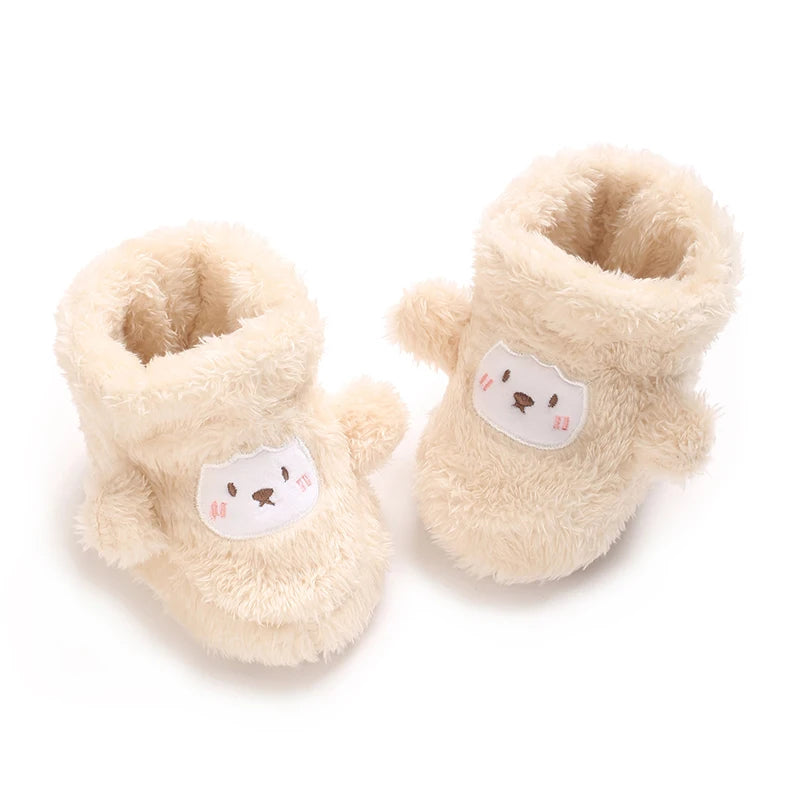 Baby Plush Winter Booties with Soft Soles