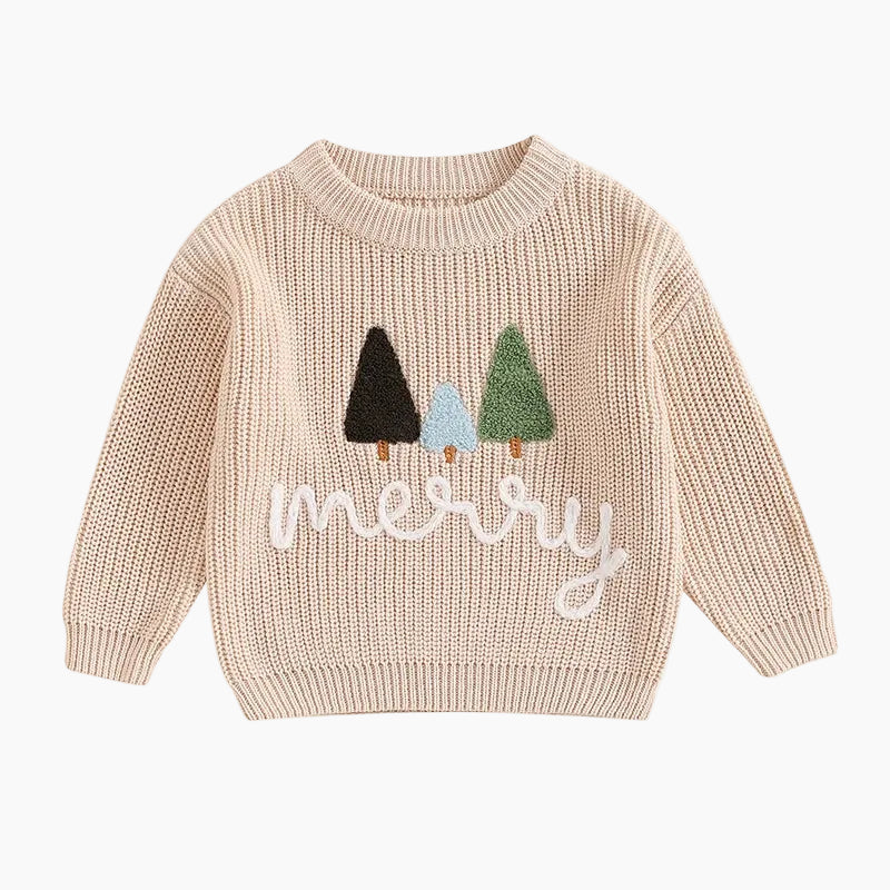 Baby & Toddler Christmas Embroidered Knit Sweater