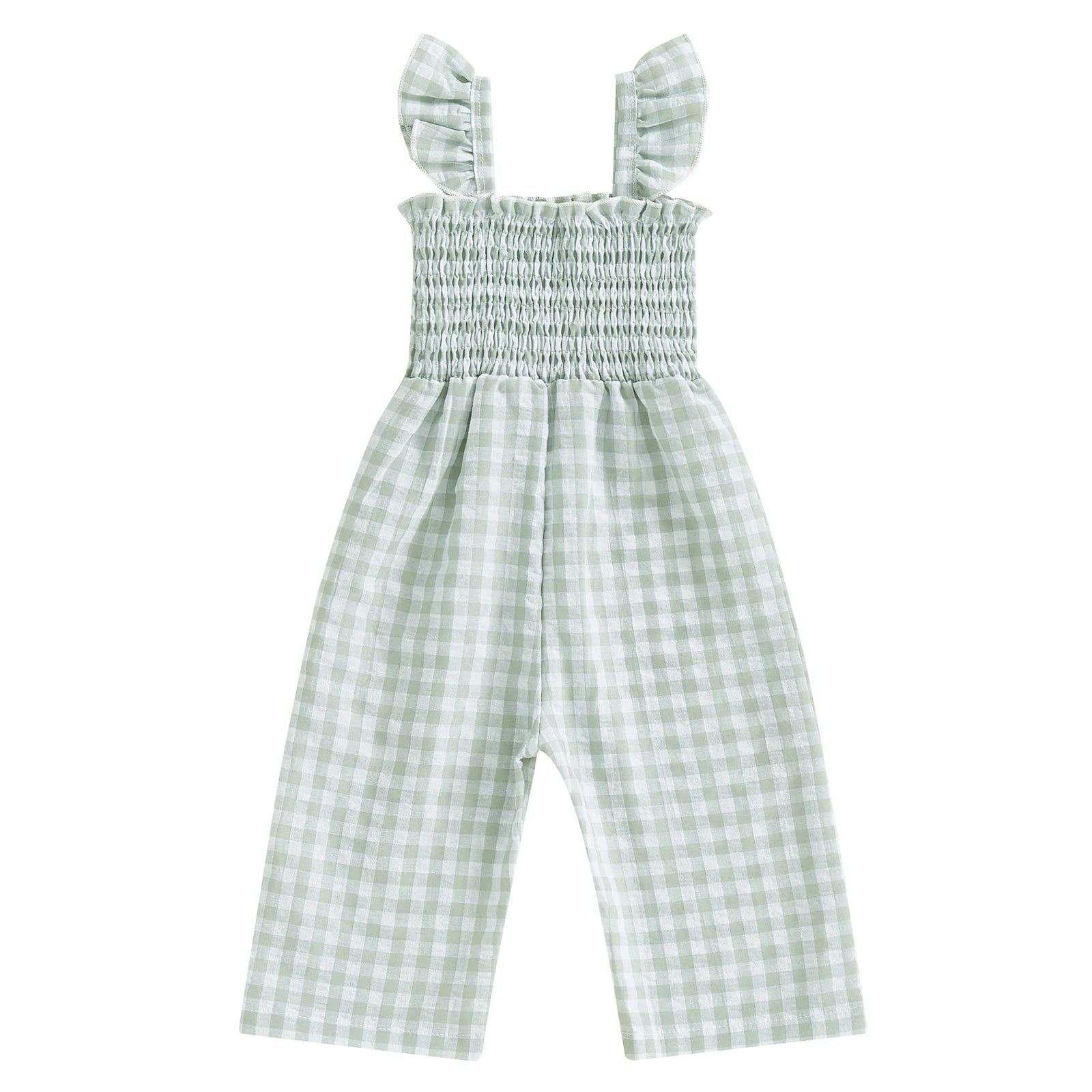Girl Gingham Ruffle Jumpsuit