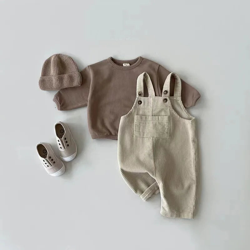 Toddler Corduroy Suspender Romper