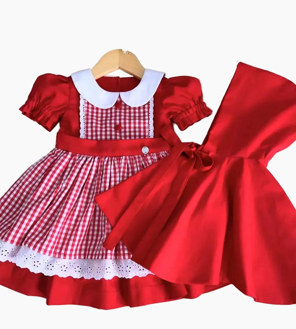 Girls Vintage Red Hood Princess Dress | Holiday Birthday Outfit
