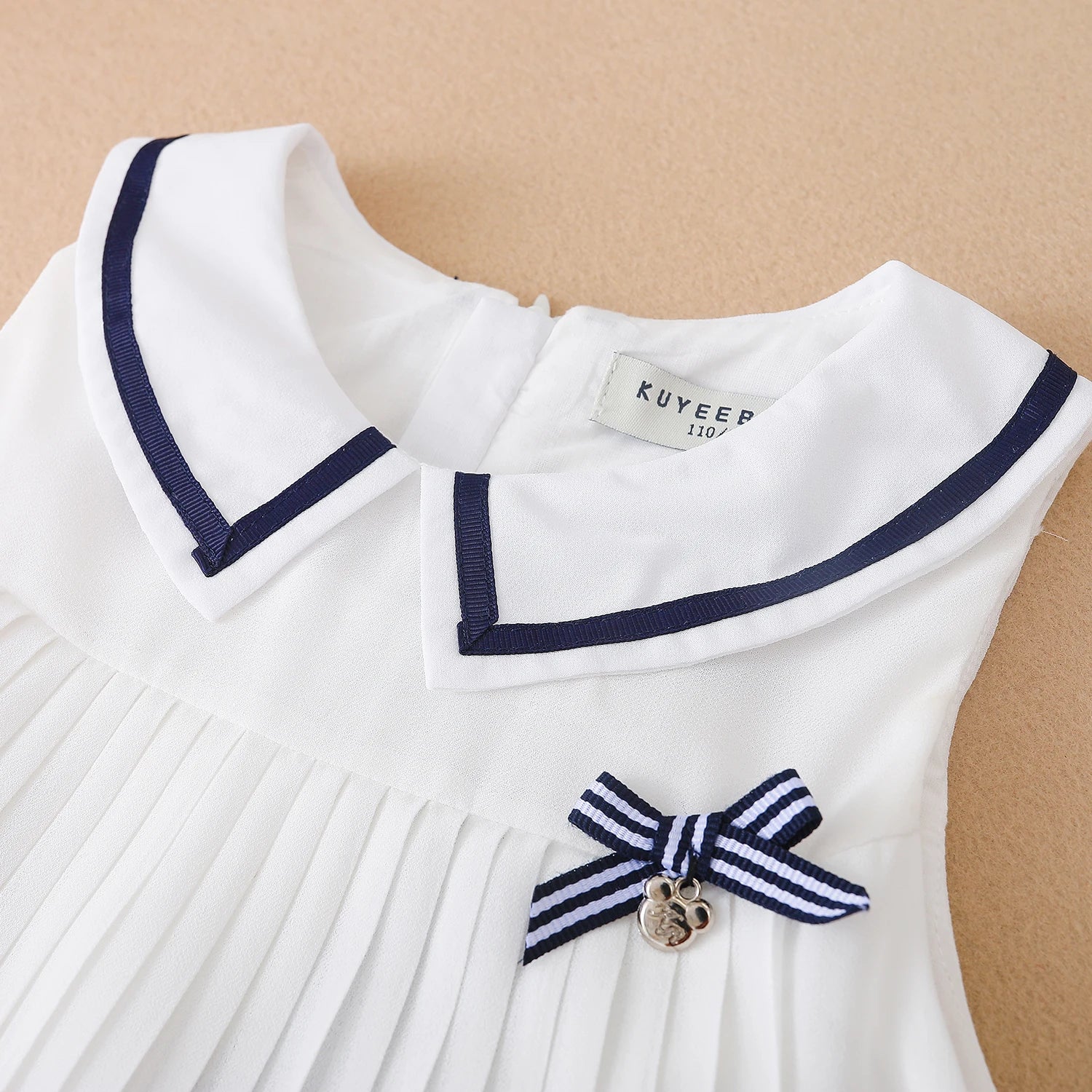 Girls' Sleeveless Summer Chiffon Pleated Dress