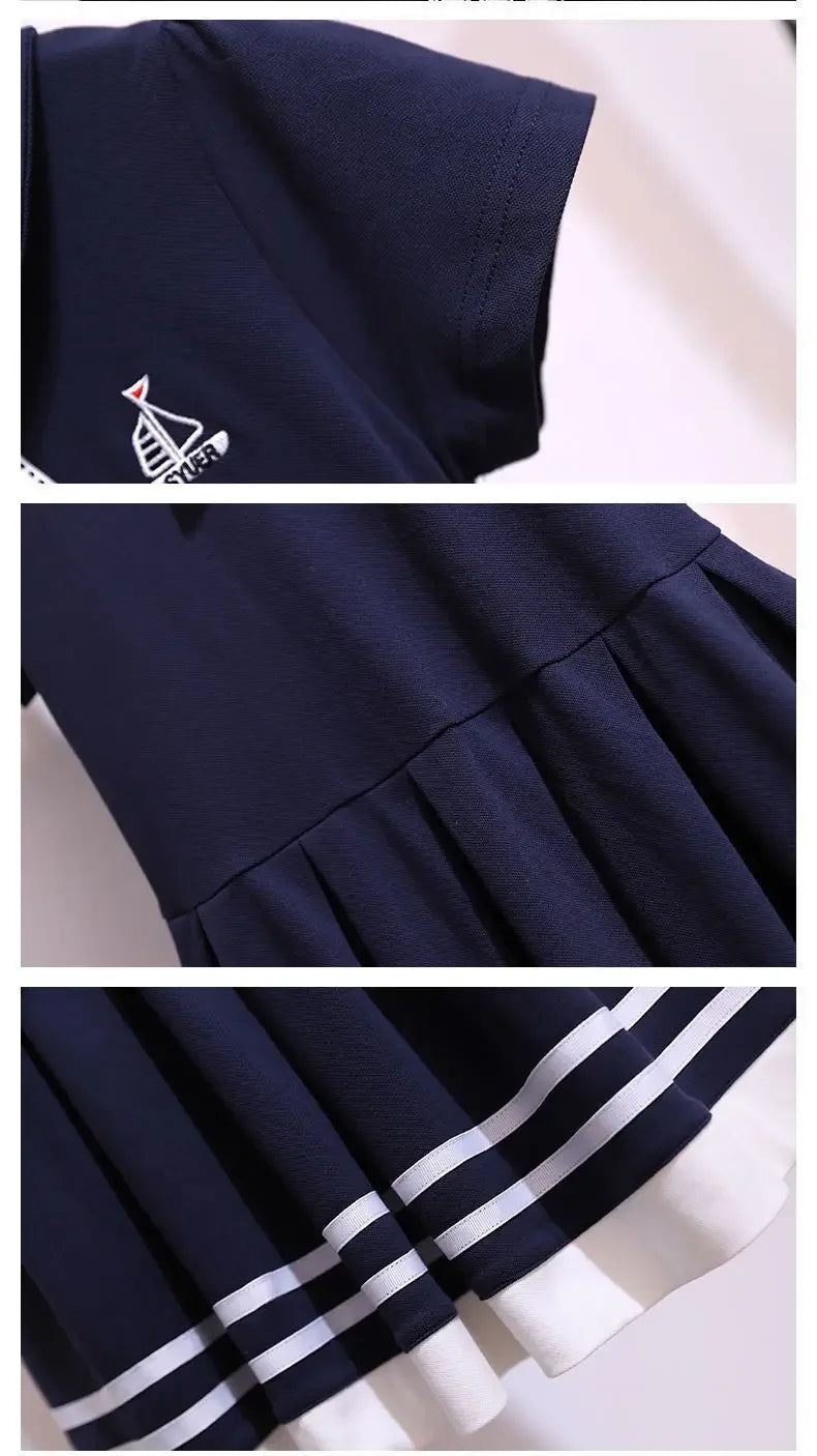 Retro Sailor Collar Girls Dress