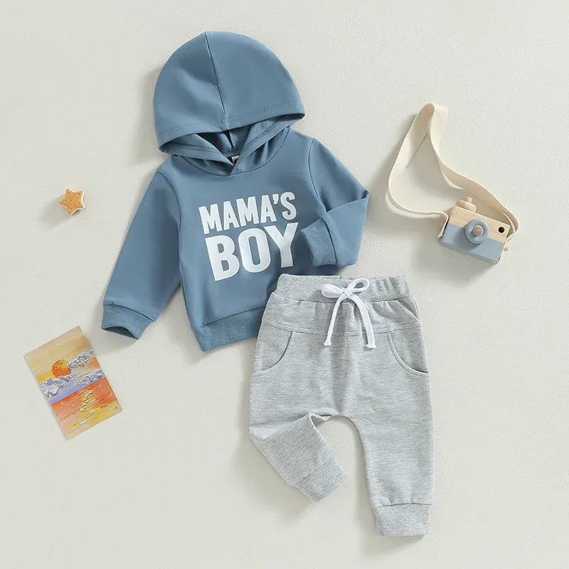 Baby Boys Letter Print Hoodie & Jogger Pants 2-Piece Set