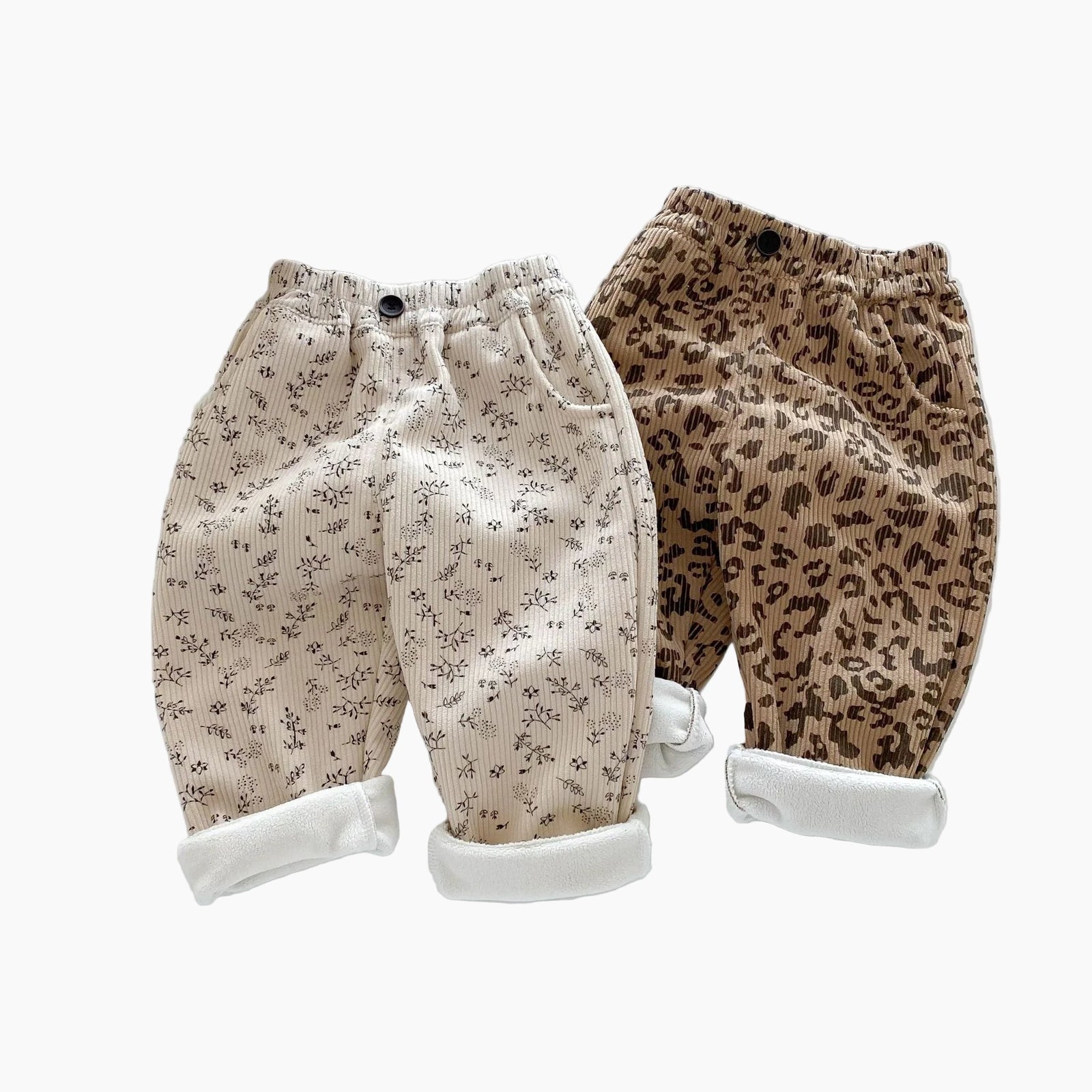 Little Blossom Fleece-Lined Corduroy Pants