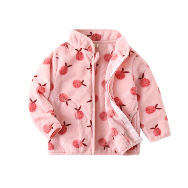 Printed Fleece Zipper Jacket for Kids