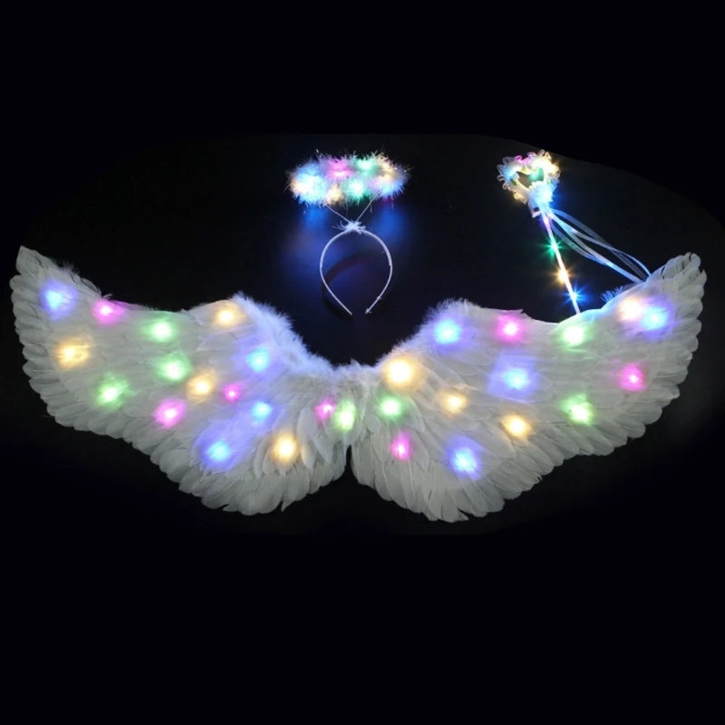 LED Light-Up Angel Costume Set for Girls