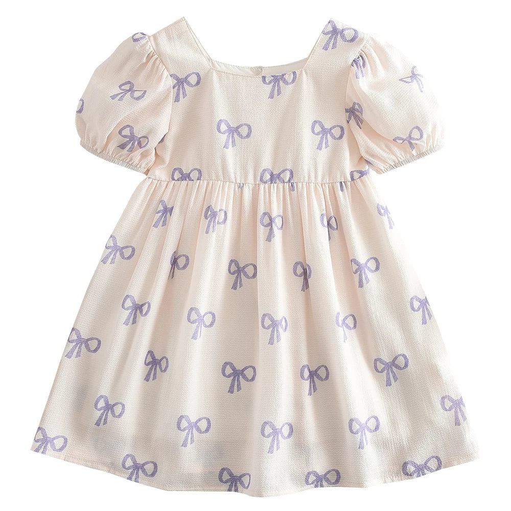 Sweet Bow Print Princess Dress