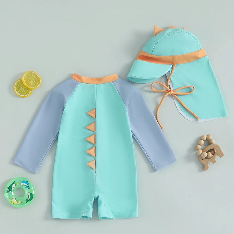 2-Piece Newborn & Toddler Boys' Rash Guard Swimsuit Set