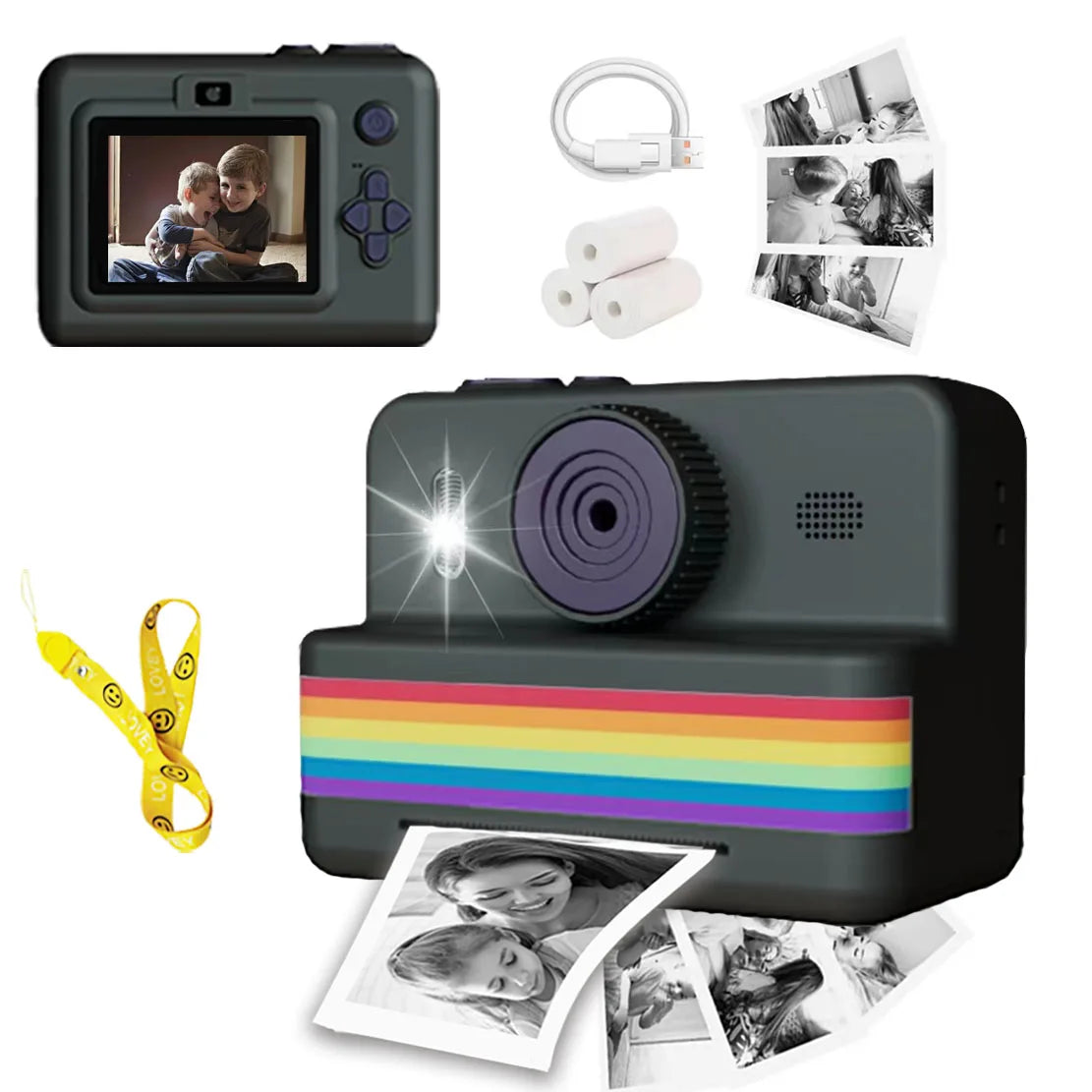 Instant Print Kids Camera with 2.8" Screen & Dual Lens