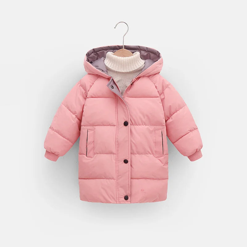 Unisex Hooded Longline Puffer Parka for Kids & Teens