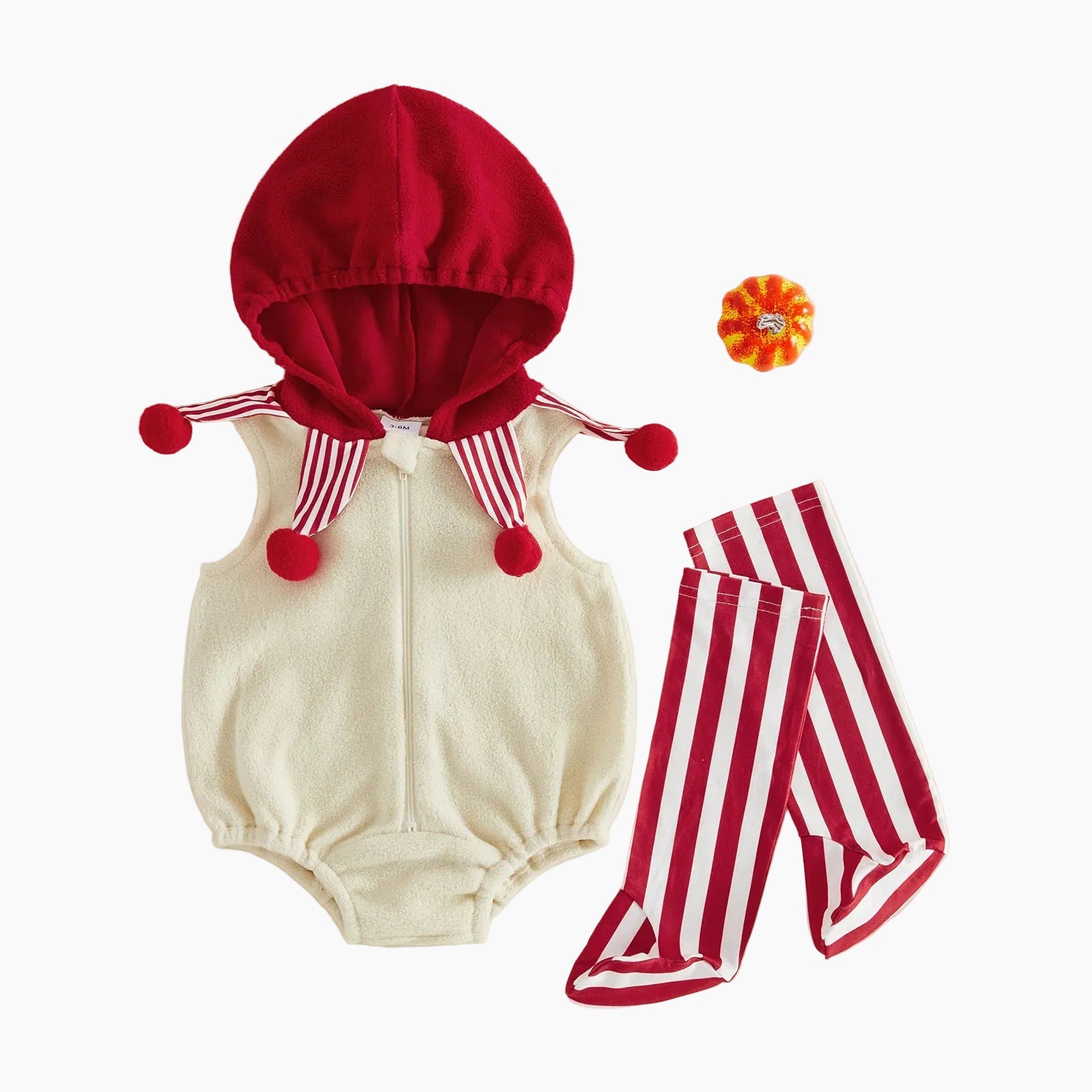 Infant Clown Costume Romper & Striped Socks Set