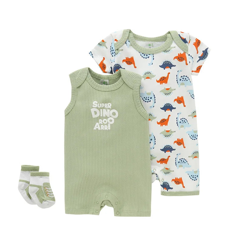 Sleeveless & Short Sleeve Bodysuits with Socks