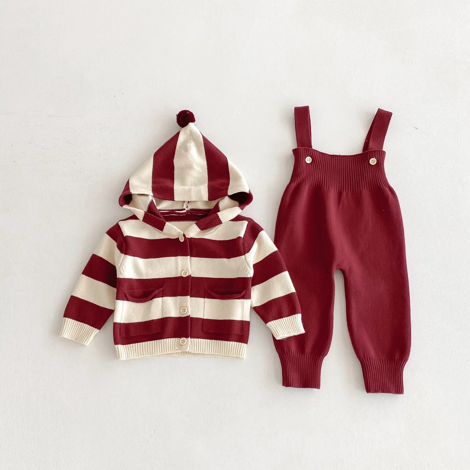 The Cozy Knit Overall & Hoodie Set