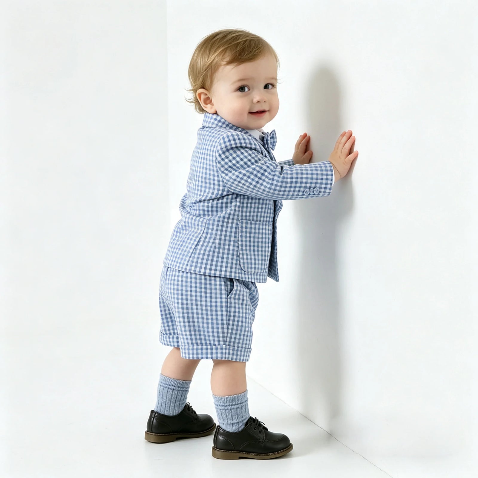Toddler Boys’ Checked 3-Piece Formal Suit Set