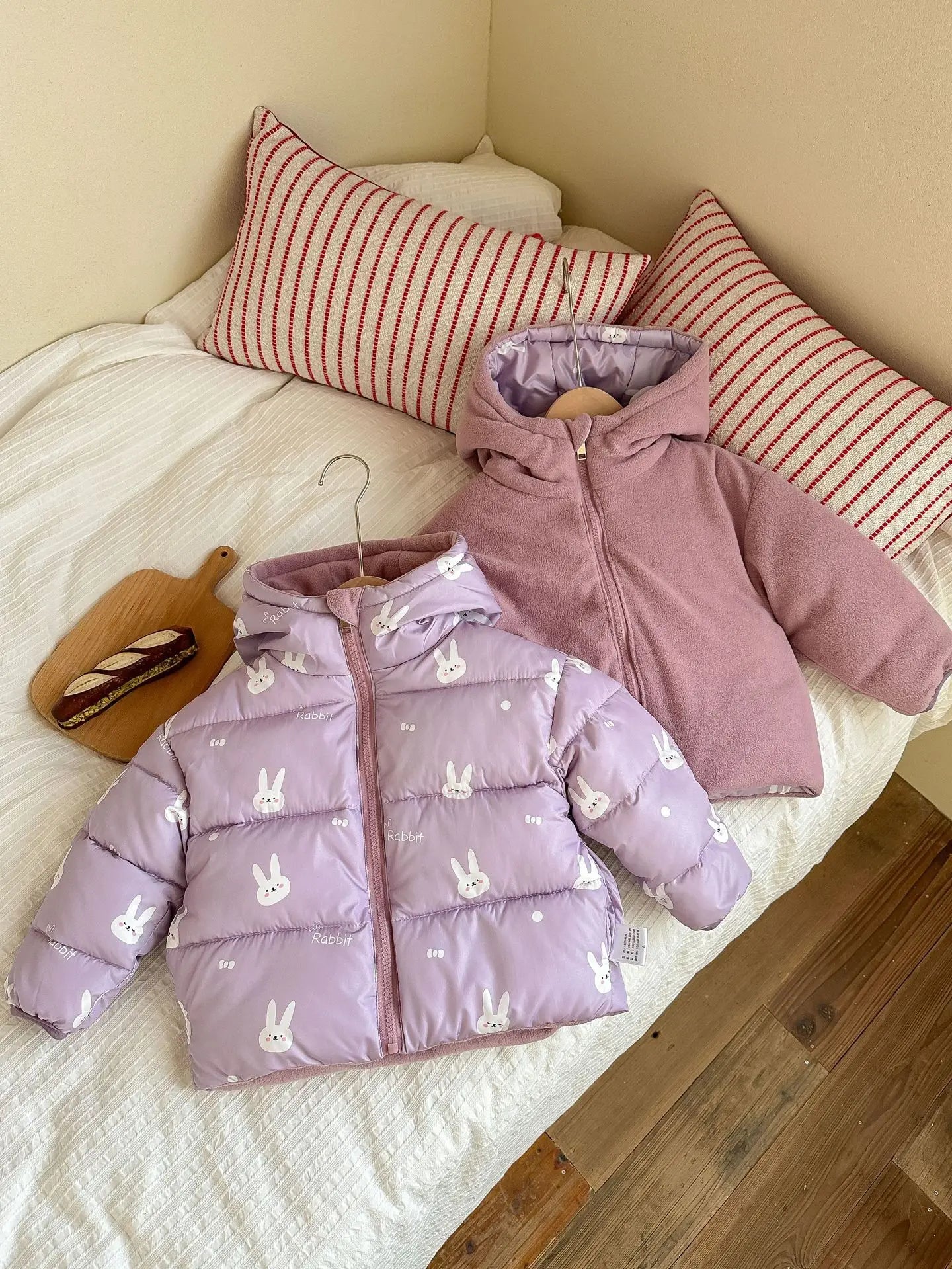 Kids' Hooded Double-Sided Plush-Lined Jacket