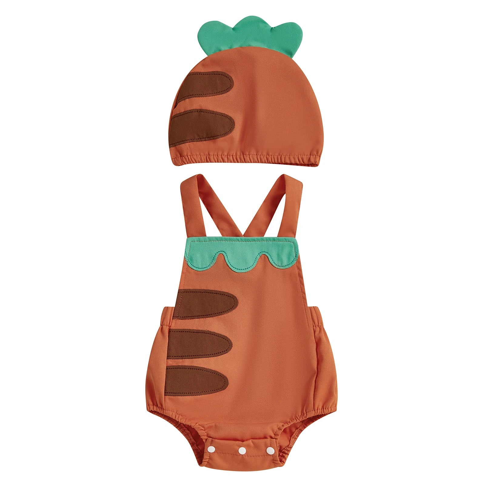 Baby Fruit Overalls Romper & Hat Set Summer Outfit 0–18 Months