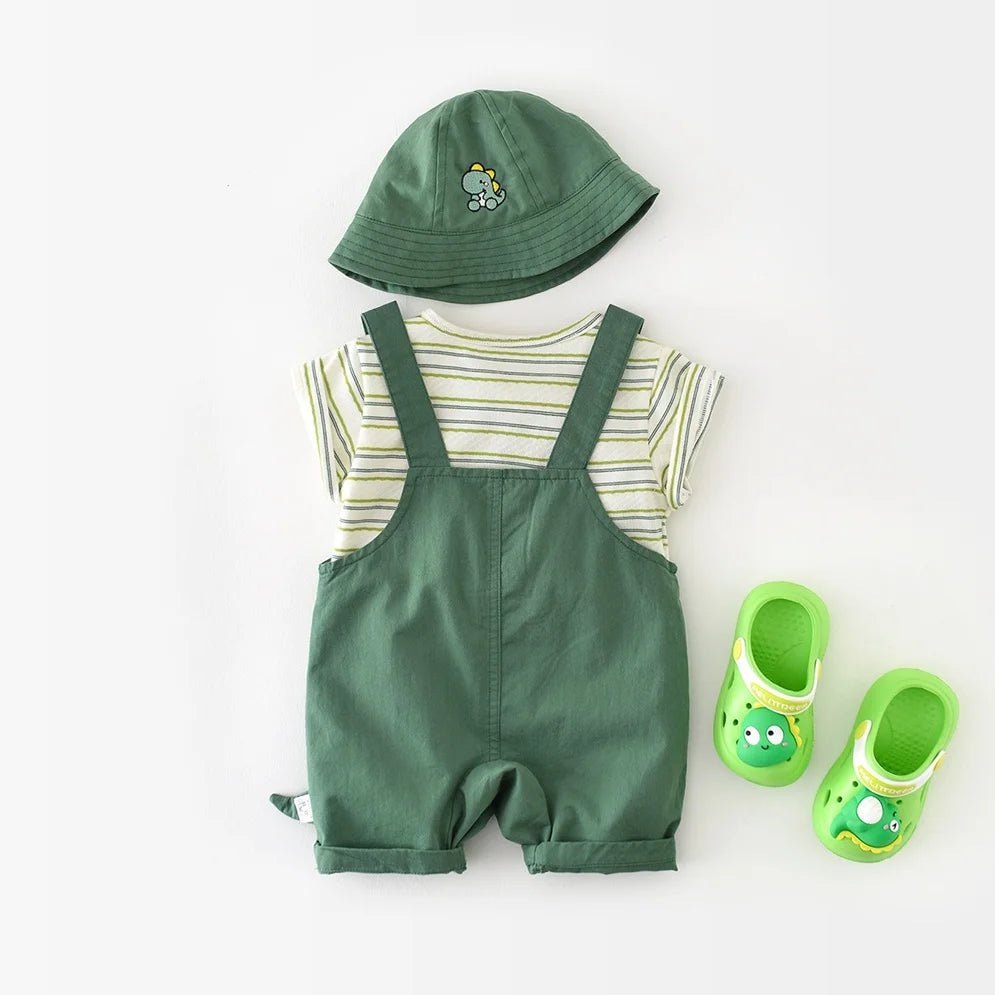 Green Dinosaur Kids Outfits Set