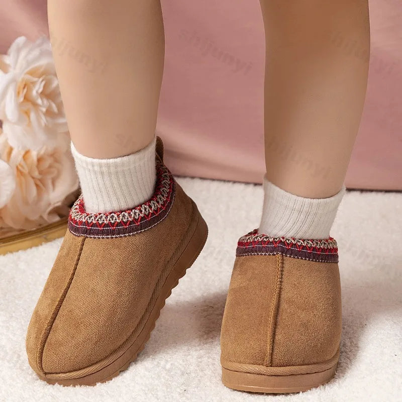 Suede Children's Ankle Boots - Warm Plush Fur Winter Fashion Shoes