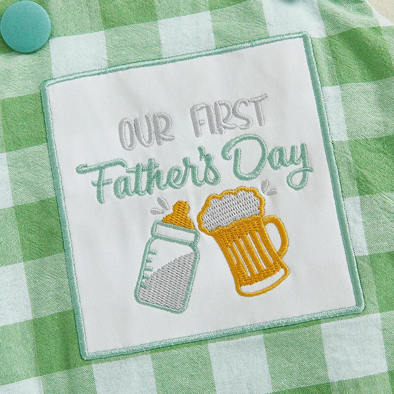 Plaid Father's Day Romper for Baby Boys & Girls