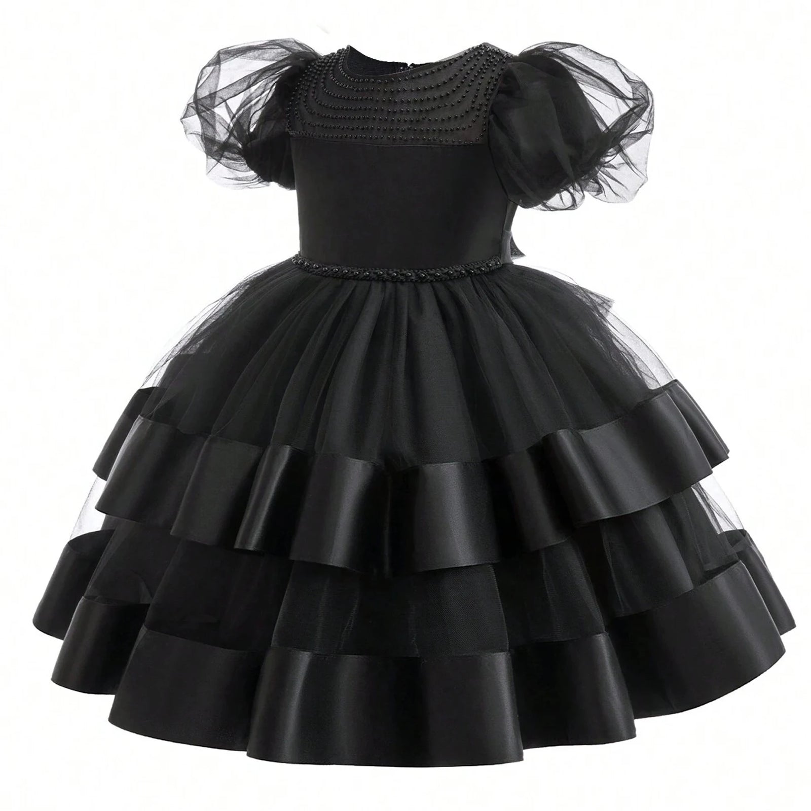 Elegant Black Princess Dress for Girls