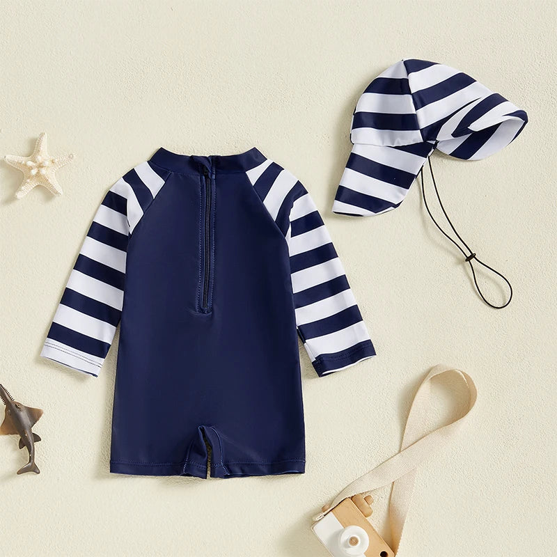 Toddler Boys Dinosaur Rash Guard Swimsuit Set