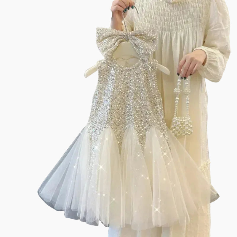 The Iridescent Gem Dress & Bow Set